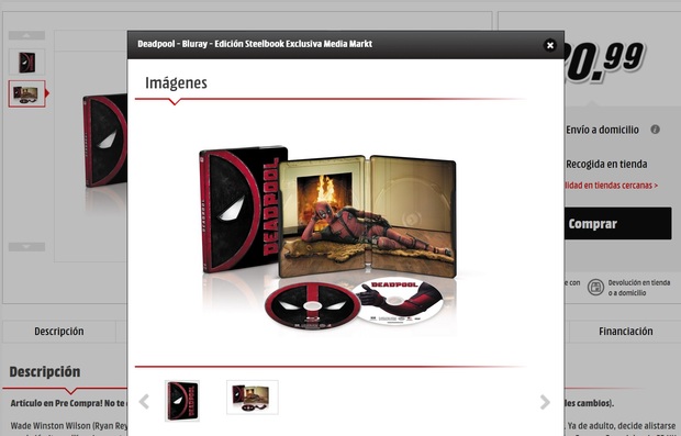 Duda: "Deadpool - Edición Steelbook Exclusiva Media Markt"