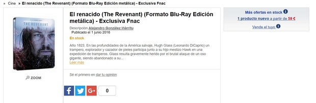 Ha volado el Steelbook de "El Renacido" con la oferta del IVA.