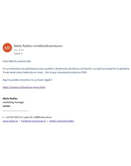 Alucino con la respuesta de Cameo.