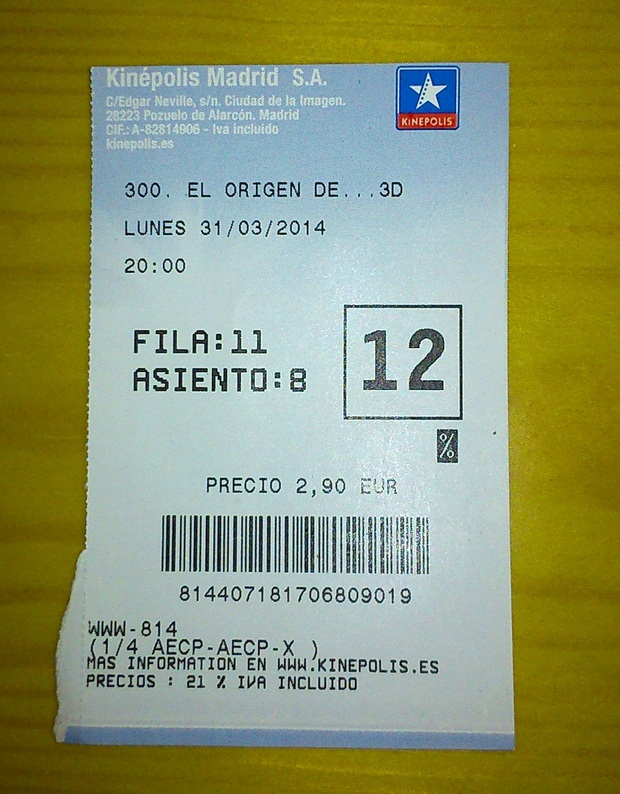 Mi entrada de la Fiesta del Cine. Qué película/s habeis ido a ver o vais a ver???