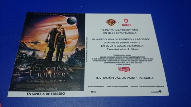 Ayer pude ir al preestreno de "Jupiter Ascending" 