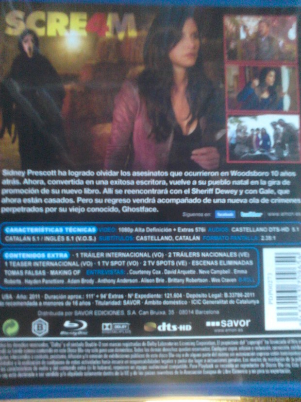 nalasss mira mi Trasera de "Scream 4", sin los extras capados.