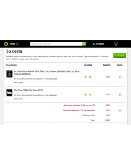 Dos descuentos aplicados en zavvi.es