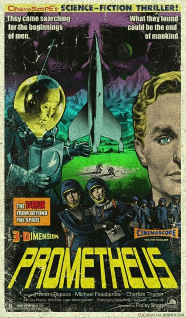 Así hubiera podido ser el póster de PROMETHEUS en los años 50...