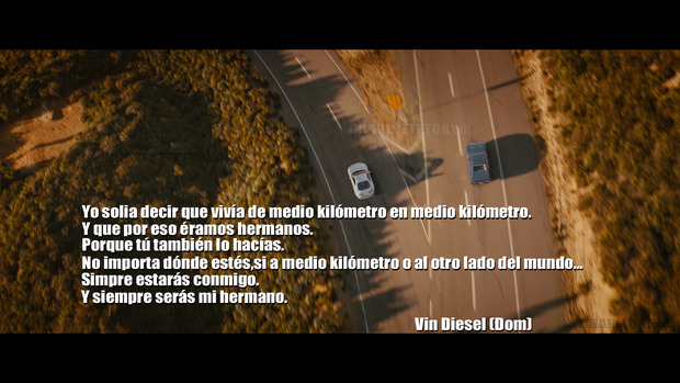 "SPOILER" : Mensaje final de Vin Diesel a Paul Walker (Dom , Brian) "SPOILER" (Captura por Semonster)