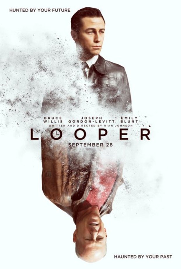 Looper póster. , Joseph Gordon-Levitt y Bruce Willis