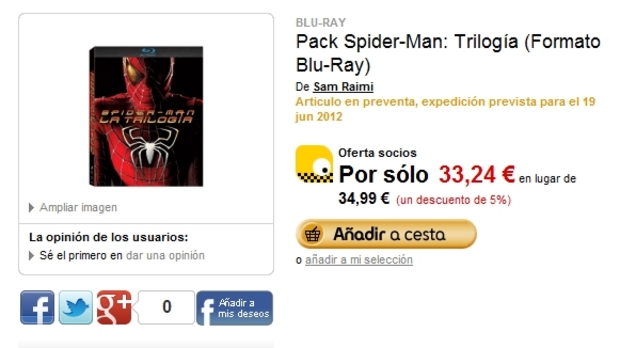 ¿Algo cara,no? Pack Spider-Man: Trilogía (Formato Blu-Ray)