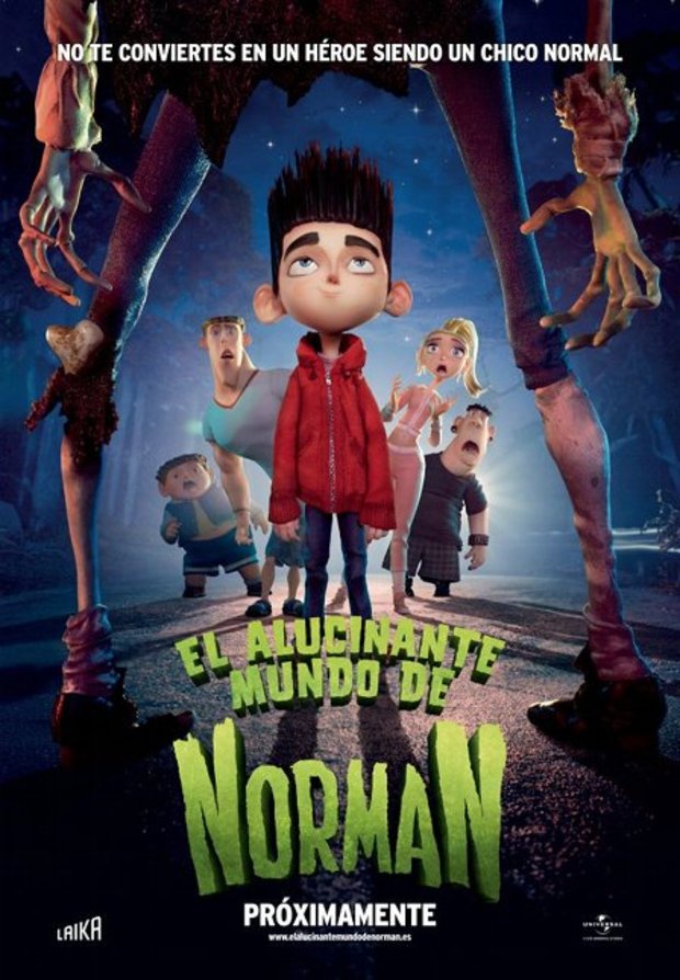 El alucinante mundo de Norman, póster en español. No te conviertes en un héroe siendo un chico normal
