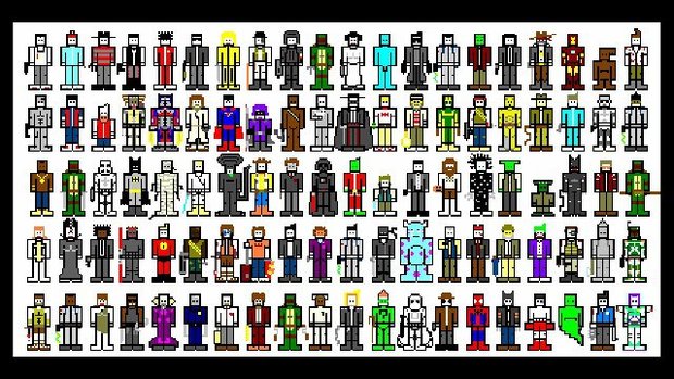 Empire Twitter follower @i_nesbot (https://twitter.com/#!/i_nesbot) has made this fantastic image on MS Paint. That's right, Paint. Incredible.   Anyway, can you recognise all 100 film characters here?
