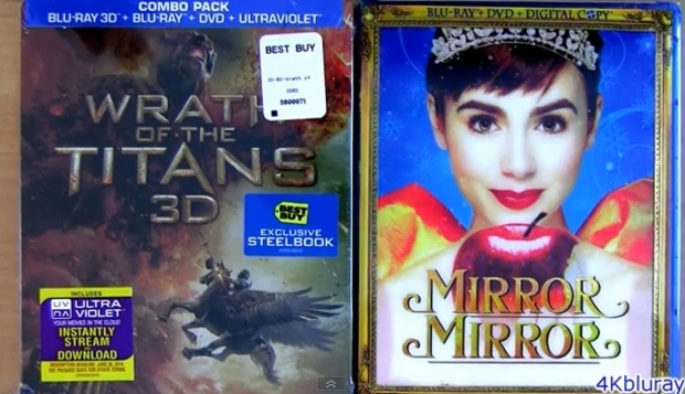 Wrath of the Titans 3D blu ray Unboxing Review Mirror Mirror blu-ray update