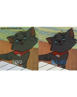 Comparativa de imagen de la Edición Especial en DVD y la del nuevo Blu-Ray de Los Aristogatos