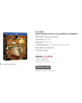 Pack Indiana Jones. Las aventuras completas precio ECI