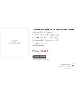 Tiburón (Libro, Metálica, Exclusiva El Corte Ingles)