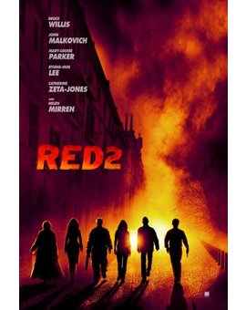 Red 2 teaser póster.