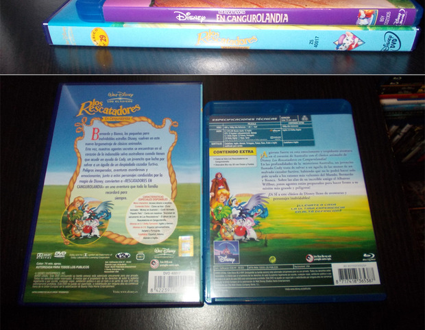 Los Rescatadores en Cangurolandia -Lomo,Contraportada- (Ediciones DVD y Blu-ray)  