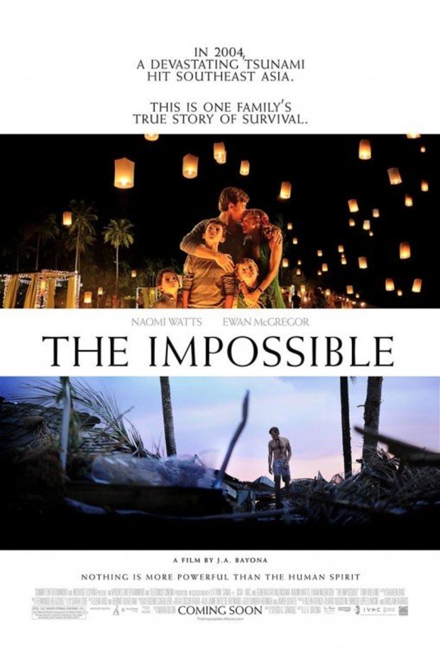 ‘The Impossible’ (’Lo Imposible’), póster internacional. Nada es más poderoso que el espíritu humano