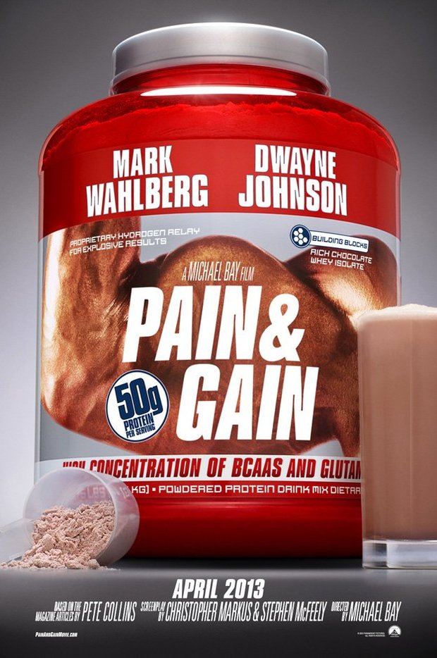 ‘Pain & Gain’, póster. A tope con los batidos proteínicos