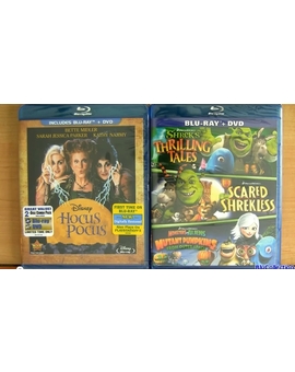 Disney Hocus Pocus Dreamworks Spooky Stories Shrek - Monsters vs Aliens blu-ray DVD