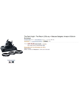 The Dark Knight - The Return (2 Blu-ray + Máscara Gadgets, Amazon.it Edición Exclusiva)