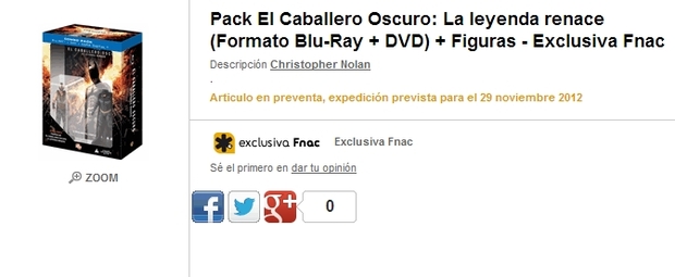 Pack El Caballero Oscuro: La leyenda renace (Formato Blu-Ray + DVD) + Figuras - Exclusiva Fnac