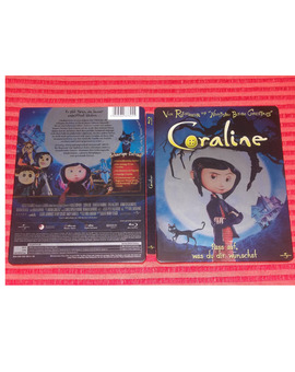Coraline (steelbook) - Portada-lomo-contraportada