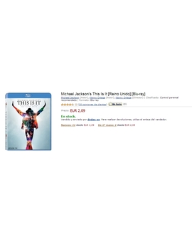 Michael Jackson's This Is It [Reino Unido] 2,09€... + gastos de envío queda por unos 5€