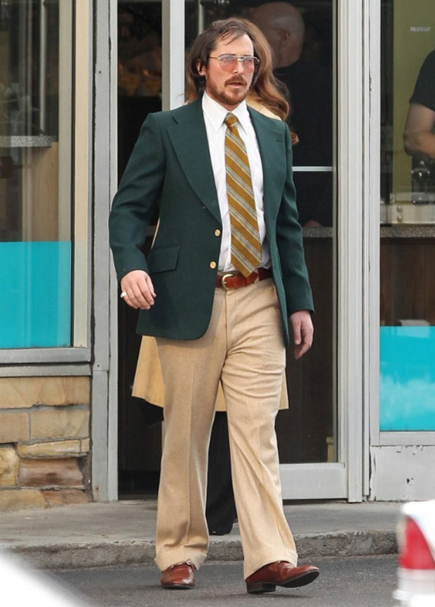 Christian Bale en el rodaje de American Bullshit