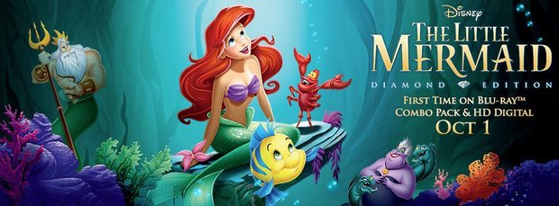 Banner del lanzamiento de la edición Disney diamante de "La Sirenita" en USA.