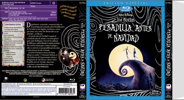  "Pesadilla antes de Navidad" Slipcover (DISNEY BLU RAY España)