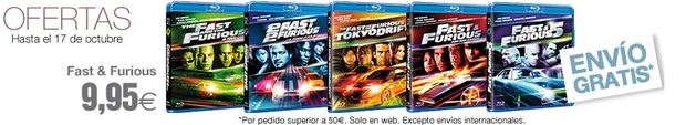 Fast & Furious (pelis por separado 1-5 ) oferta ECI 9,95€