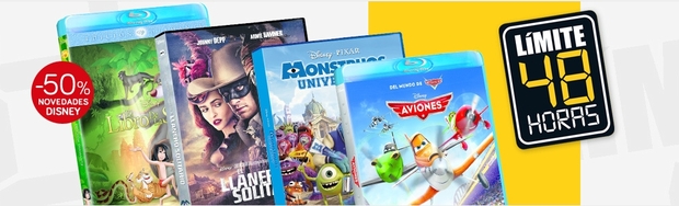 DVDs y Blu-ray de Disney con -50% de descuento en ECI