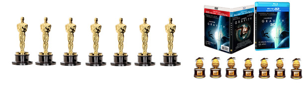 Gravity 7 Oscar,nosotros damos 7 Razzies a las caratulas warner españa