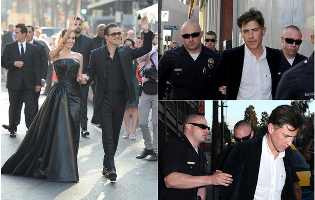 Brad Pitt agredido por un espontáneo en la premiere de #Maléfica.