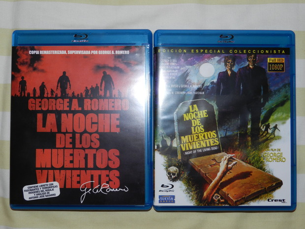 Mis dos ediciones (blu ray) de La noche de los muertos vivientes