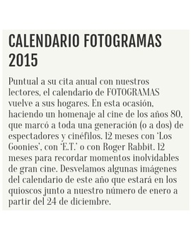 Calendario 2015 con nostálgia ochentera!