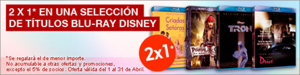 2X1 en algunas pelis Disney en Fnac.es