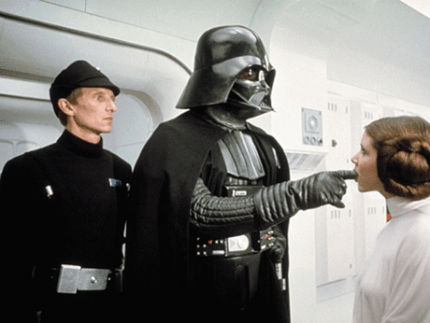 Darth Vader y la princesa Leia