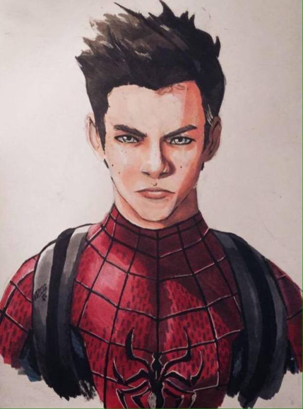 Fan-art de Asa Butterfield como Spider-Man