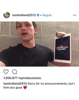 Tom Holland anuncia "por error" el título de la secuela de Spiderman Homecoming