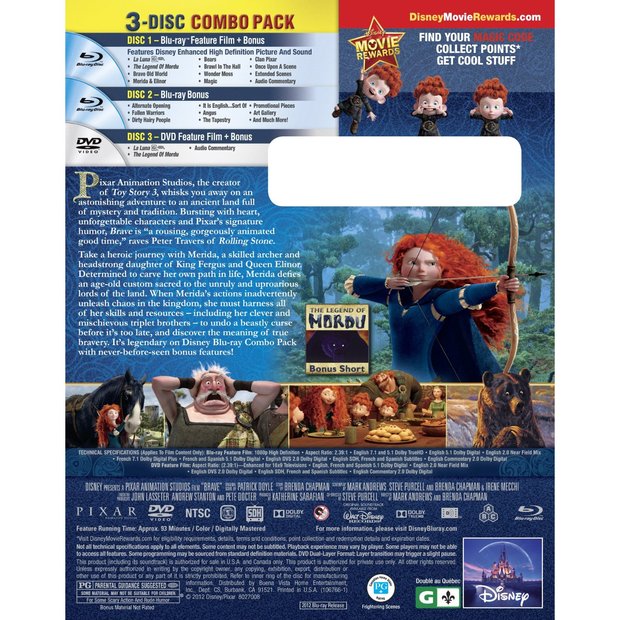 Brave USA (no hace falta comprar el Blu-ray 3d para tener disco adicional de extras)