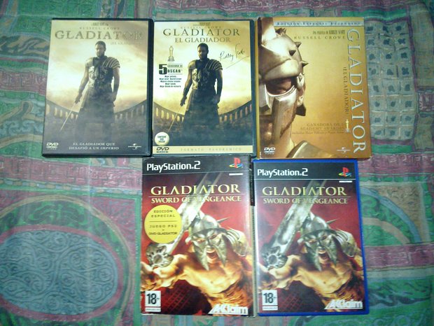 Colección DVD Gladiator + Pack: Videojuego Gladiator Sword of Vengeance PS2 + Gladiator edición especial 2 Discos DVD, Gladiator 1 Disco, Gladiator 3 Discos Ver. Extenida