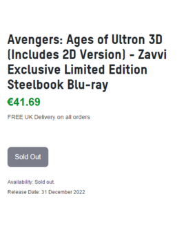 Anunciado steelbook en Zavvi de "Vengadores: La Era De Ultrón"
