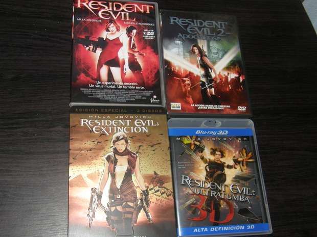 Colección Resident Evil: Resident Evil (DVD) Resident Evil Apocalipsis (DVD) Resident Evil Extinción (DVD) Resident Evil Ultratumba (Blu-ray 3D)