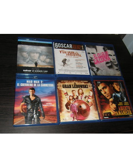 Varios Blu-ray (Salvar al Soldado Ryan, En Tierra Hostil, El Club de la Lucha, Mad Max 2, El Gran Lebowski, Abierto hasta el Amanecer)