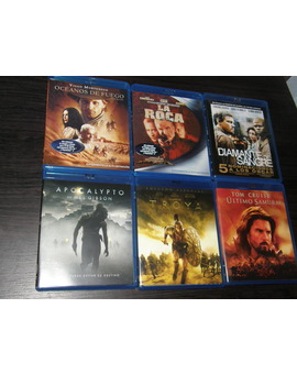 Varios Blu-ray (Océanos de Fuego, La Roca, Diamantes de Sangre, Apocalypto, Troya, El Último Samurai)