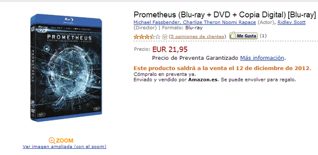 Prometheus 3D, error de Amazon?