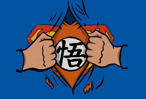 Particular homenaje a Man Of Steel y Dragon Ball.