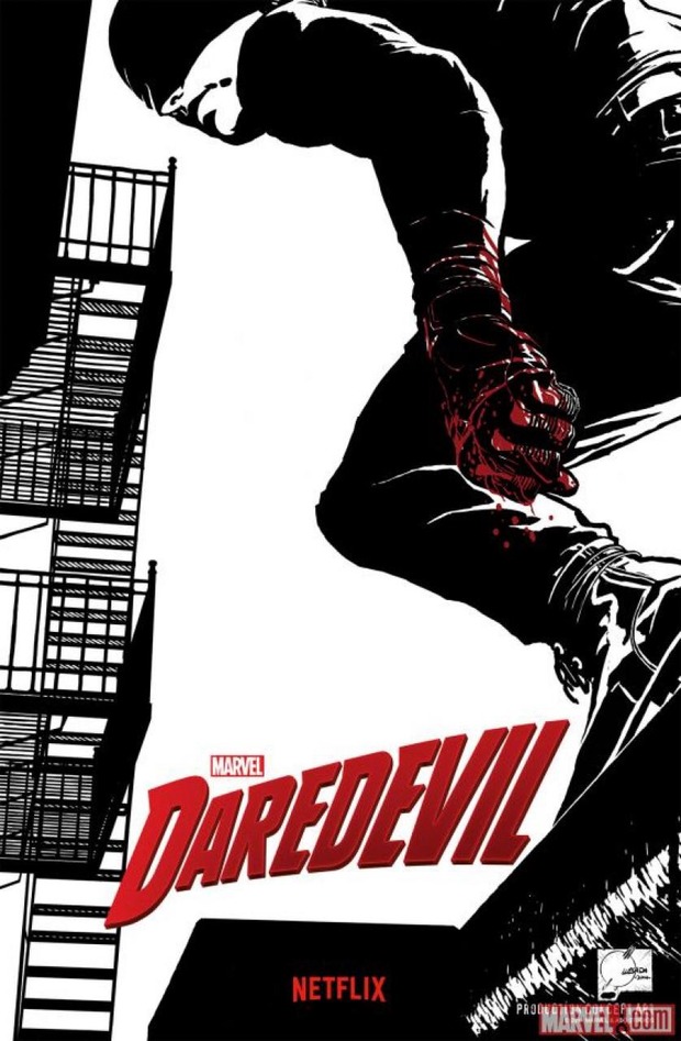 Concept art del póster de la serie de TV DAREDEVIL por JOE QUESADA