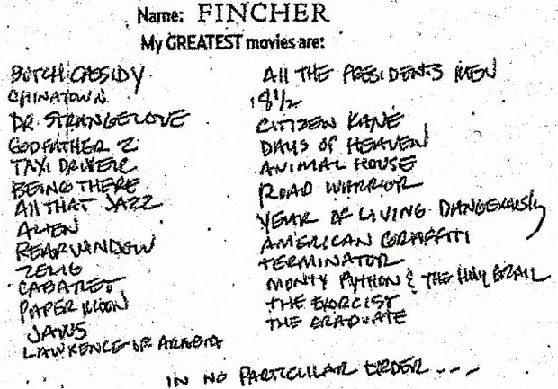 Las 26 películas favoritas de DAVID FINCHER