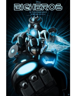 BIG HERO 6 póster de JOHN ASLARONA al estilo TRON